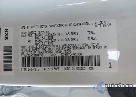 2025 Toyota Tacoma Hybrid Trd Off Road from USA, damaged, VIN 3TYLC5LN7ST047961